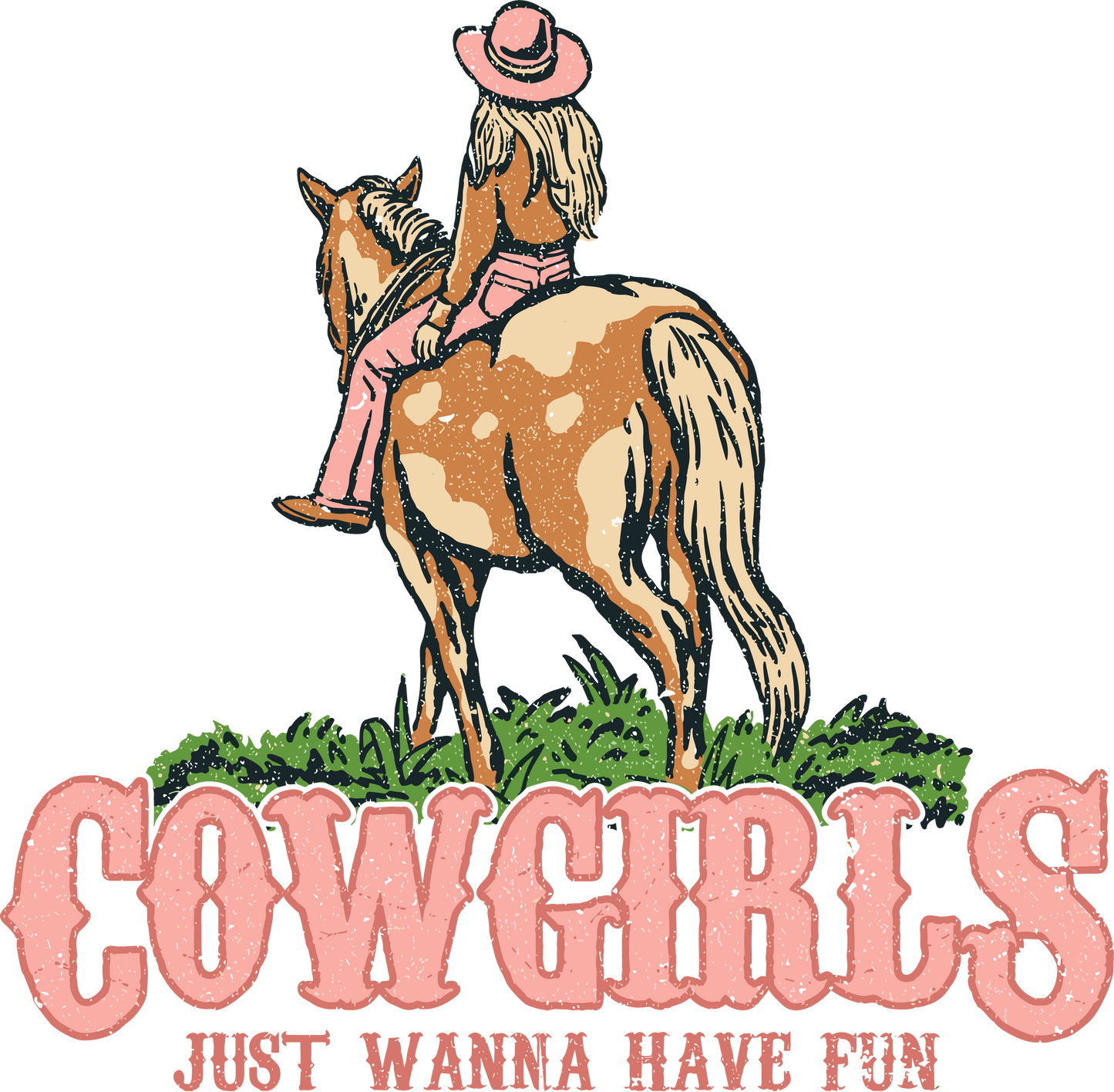 4" Sticker Cowgirls Just want to have Fun