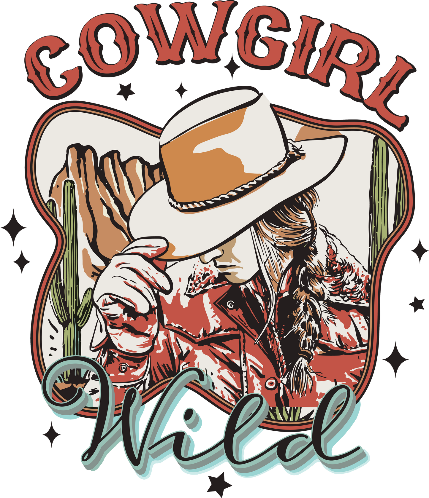 4" Sticker Cowgirl Wild
