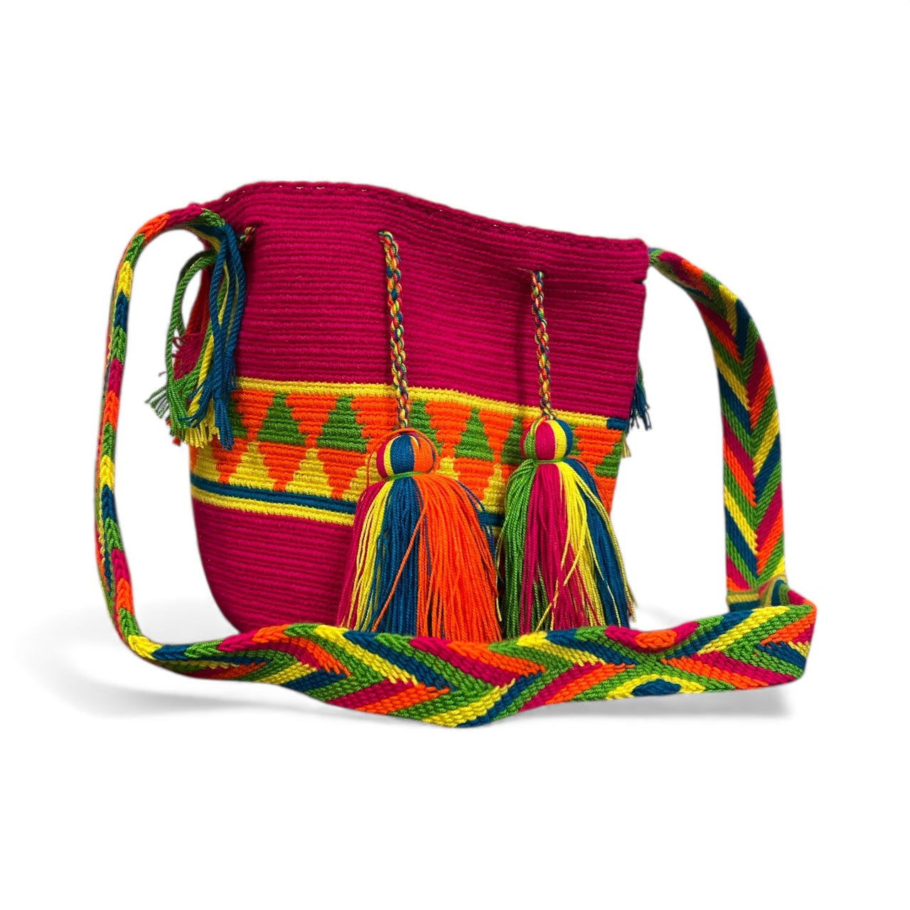 Wayuu' Pink Geo Hand Bag (Medium)