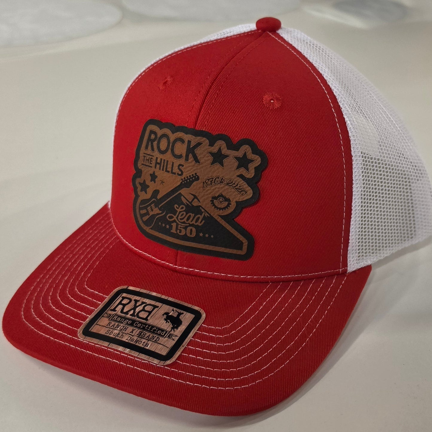 Rock the Hills Leather Patch Cap Red