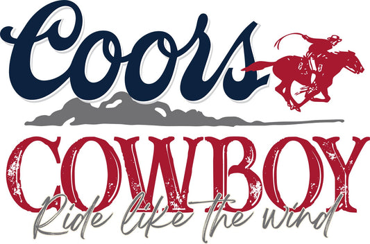 4" Sticker Coors Cowboy Ride Like the Wind