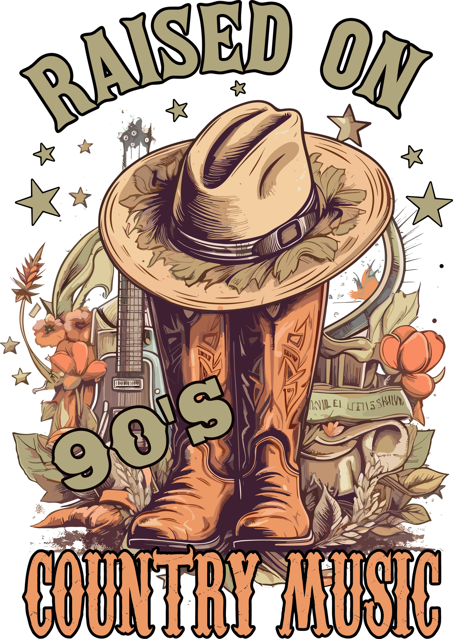 4" Sticker Raised On 90's Counrty Music