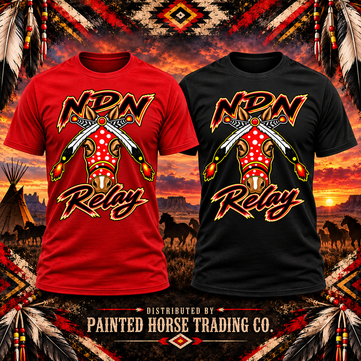 NDN Relay Masked Horse (Red & Gold)