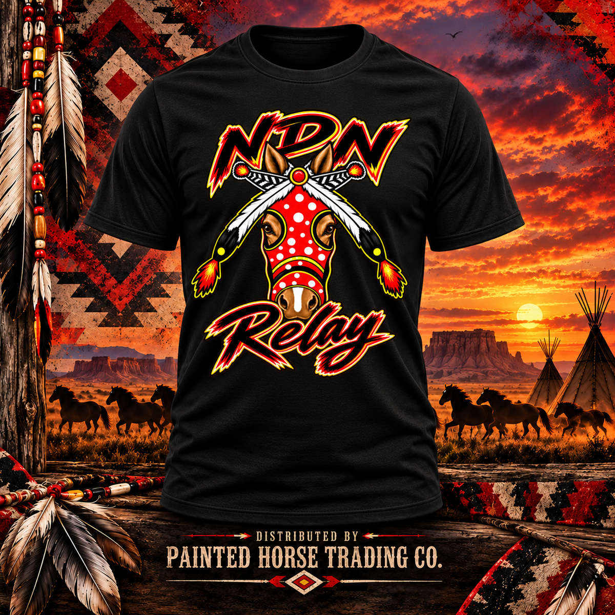 NDN Relay Masked Horse (Red & Gold)