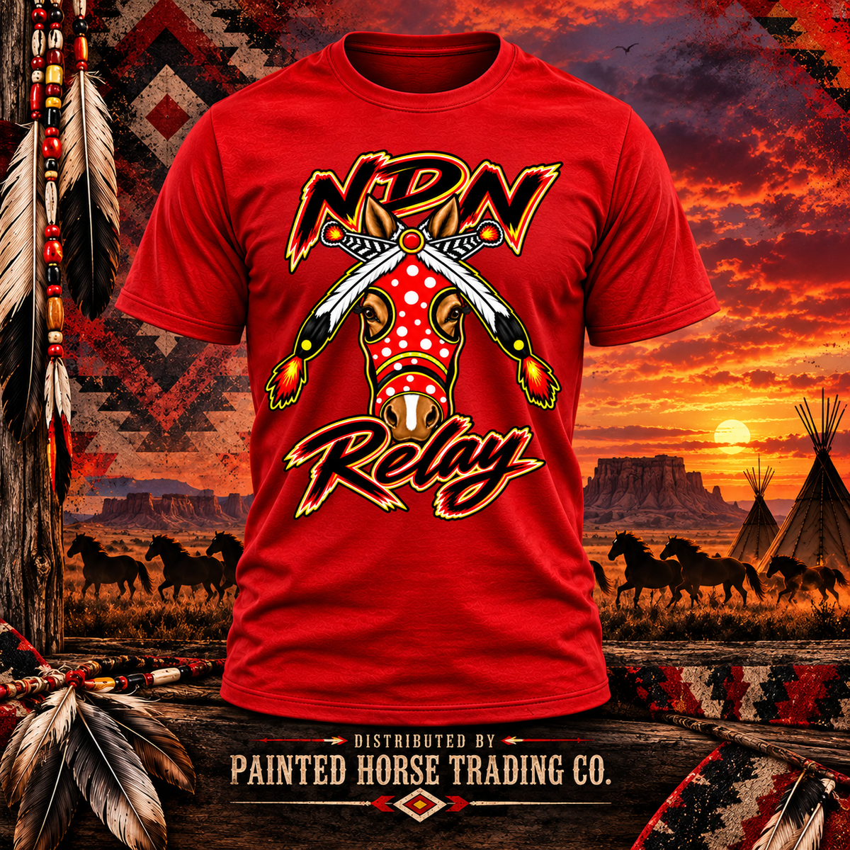 NDN Relay Masked Horse (Red & Gold)