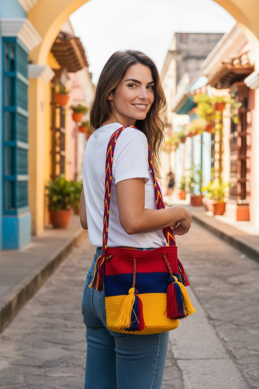 Wayuu' Striped Color Hand Bag