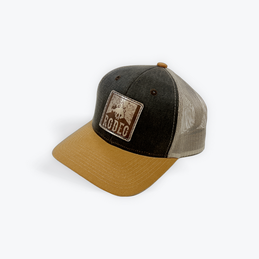 RXB Marbloro Rodeo Leather Patch Cap Khaki_Denim_Khaki